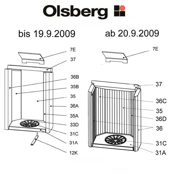 Olsberg Caldera Rückwand 35A - 23/4084.1254 1 Olsberg Caldera Rückwand Rückwandstein Rückwandplatte Feuerraum Auskleidung Vermiculite re glatt Ersatzteile Pos. 35A - 23/4084.1254