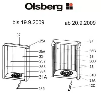 Olsberg Kone Rückwandstein li Pos. 35B - 23/4084.1253