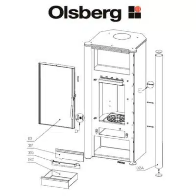 Olsberg Tofane Glasscheibe - 23/4282.2000
