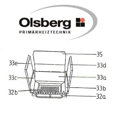 Hübner Kaminbau 21 Olsberg HK8 / Vario 24 -11/118 -11/119 Feuerschutzplatte Pos. 33a - 19/1480.1251