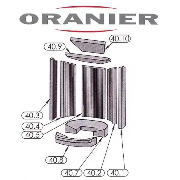 Oranier Polar 4 Serie 3 Schamottesatz 2905404000 1 Oranier Polar 4 Serie 3 Schamottesatz, Schamottsteine komplett Ersatzteile - 2905404000