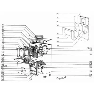 Oranier Dauerbrandofen Bamberg 8645 Schamottstein Pos. 47 - 2906787000
