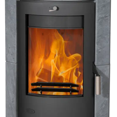 Fireplace Hamburg Kaminofen Stahl Gussgrau | Speckstein
