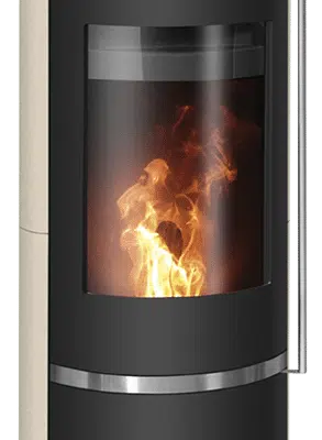 ORANIER CARUS 2.0 PELLETOFEN STAHL SCHWARZ / KALKSTEIN CREAM