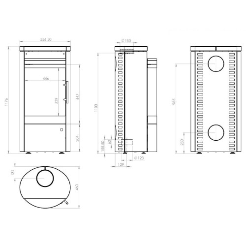Kaminofen Königshütte Libra Verkleidung Stahl schwarz 28/9151 2 Kaminofen Koenigshuette Libra