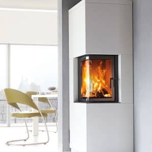 Camina S3 Speicherstein Kamin-Anlage weiß