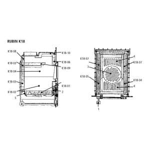 Leda Rubin K18 Deckenstein hinten Pos. K18-08 - 1005-01829