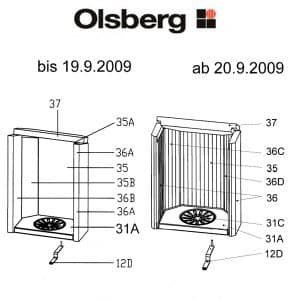 Olsberg Kone Glasscheibe Glas Ersatzteile