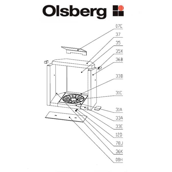 Olsberg Pago Compact Glasscheibe, Glas - 23/3391.2000