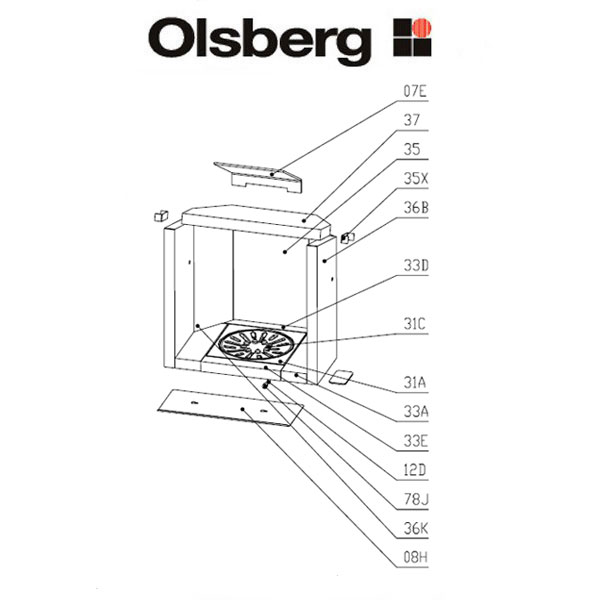 Olsberg Pago Compact Rostlager Pos. 31A - 23/3381.1203