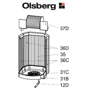 Olsberg Tacora Compact Rost, Kaminrost Pos. 31C - 23/4081.1202