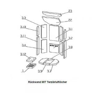 Oranier Polar 8 4654-8 Rückwand Serie 2 Pos. 3.1 - 2905800000