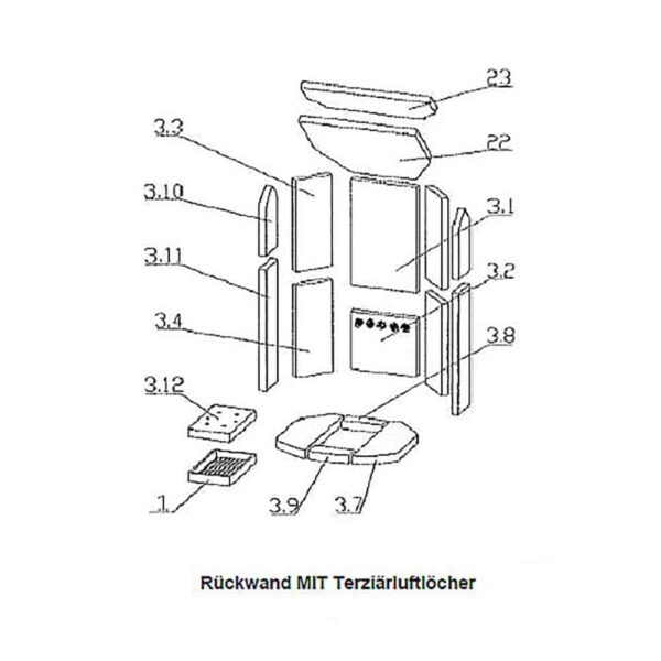 Oranier Polar 8 4654-8 Rückwand Serie 2 Pos. 3.1 - 2905800000