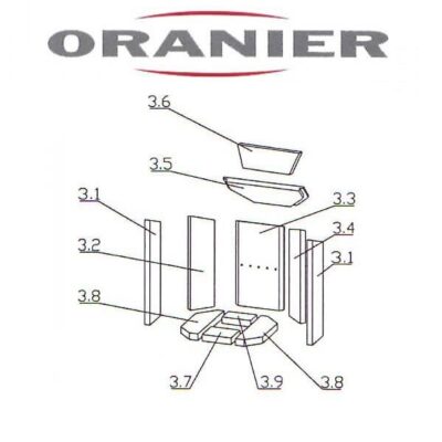 Oranier Arktis 4 Serie 1 Rückwand, Rückwandstein Pos. 3.3 - 2901302000