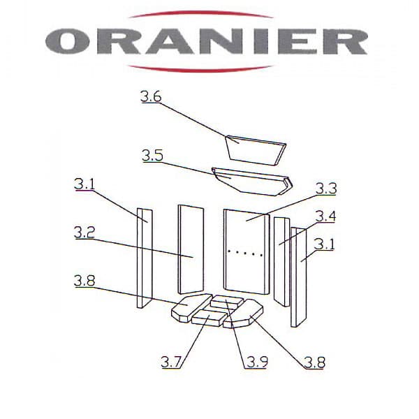 Oranier Kiruna 4 Serie 1 Schamottsteine komplett - 2901382000