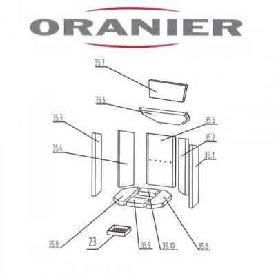 Oranier Kiruna 4 Serie 2 Bodenstein, Bodenplatte Vermeculite, Schamottstein, Schamottplatte Ersatzteile Pos 35.10 - 2904400000