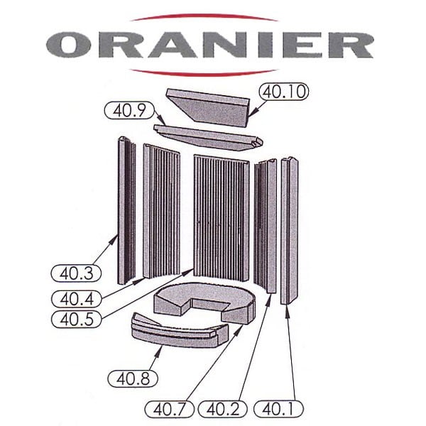 Oranier Polar 4 Serie 3 Schamottesatz, Schamottsteine komplett Ersatzteile - 2905404000