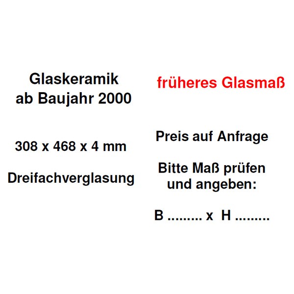 Schmid SH 9 G HB 10 Glasscheibe 261 x 220 - 67/2010-2012