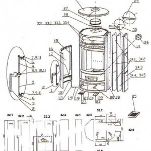 Oranier Polar Aqua IV 9 - 7601 Schamottsteine komplett - 2906848000