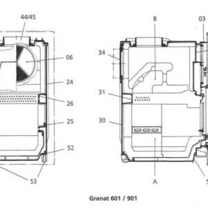 Leda Granat 900 / 901 Seitensteine hinten 2 Stück G 900-3