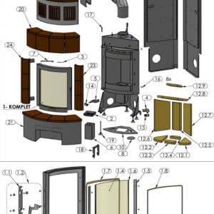 Oranier Stella Eck Glasscheibe Ersatzteile Pos 1.4 - 2917293000