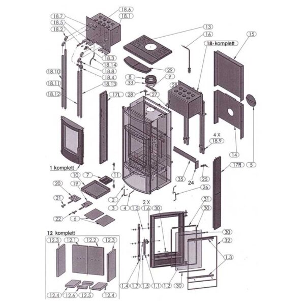 Oranier Belt AQUA Plan Serie 1 Schamotte Auskleidung - 2910416000