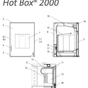 Wodtke Hot Box 2000 Glasscheibe black Pos.1 - 097 942