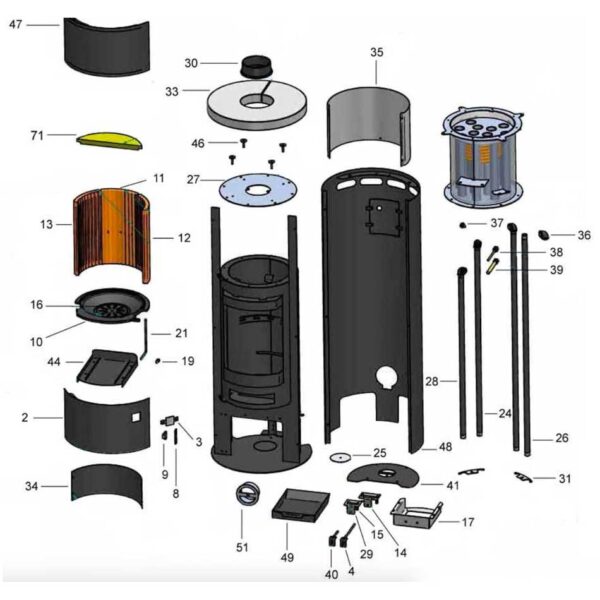 Oranier Arena AQUA PLUS RLU Rückwand mitte Pos.11 - 2904613000