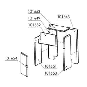 Oranier Bora 12 Rückwand-Stein-Platte Hinten Links Pos. 101649 - 2929175000