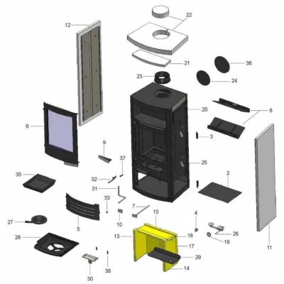 Oranier Hera D Serie 2 Schamotte Auskleidung komplett - 2921303000