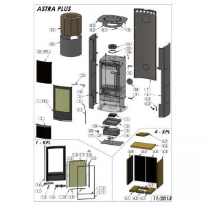 Oranier Astra 7 Plus 8177 Schamotte Auskleidung komplett Pos. 4 - 2918361000