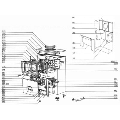 Oranier Dauerbrandofen Bamberg 8645 Schamottstein Pos. 47 - 2906787000