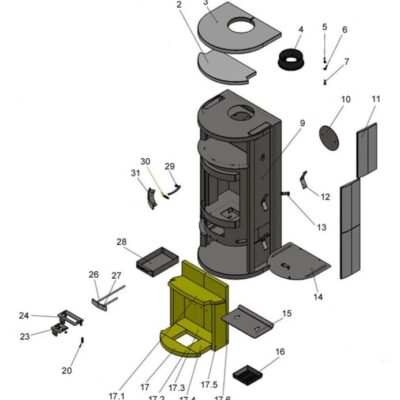 Oranier Föhr 4687 Schamotte Feuerraumauskleidung komplett - 2916549000