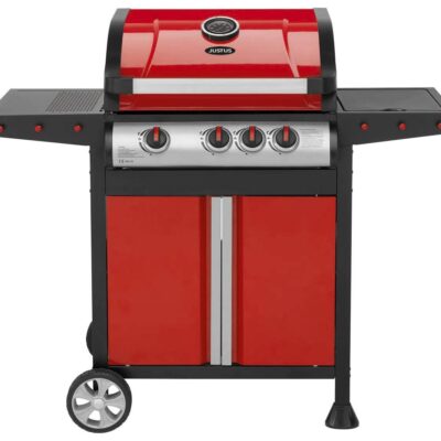 Justus Genius Gasgrill 3+1 Brenner Rot Schwarz