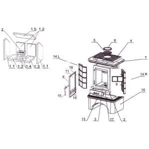 Oranier Bohemia 7 4636 Glasscheibe 465 x 350 x 4 - 2899360000