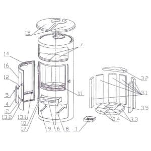 Oranier Troll 6 Serie 2 Schamotte Feuerraum Auskleidung komplett - 2901564000