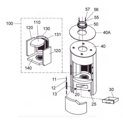 Oranier Amos 120, 150 W Rückwandplatte hinten links - 2902419000