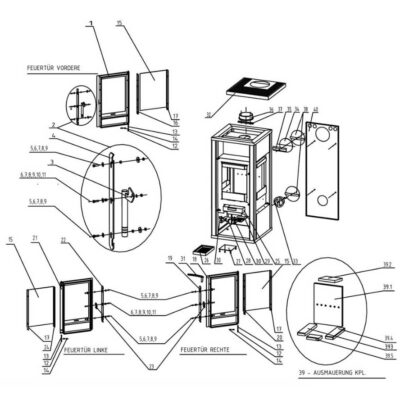 Oranier Tetral 7 4675 Glasscheibe 446x326x4 4678 7 Quadro - 2910316000