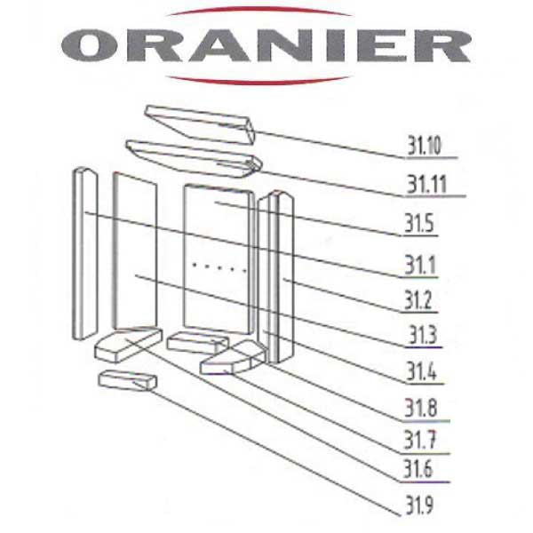 Oranier Pori 5 Serie 2 Schamottesteine Feuerraum Auskleidung komplett - 2910667000