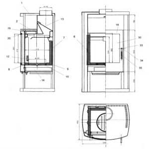 Oranier Poseidon 8126 Schamottsteine Satz komplett - 2898900000