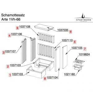 Spartherm Arte 1Vh-66 Bodensteine Komplett 1038327Spartherm Arte 1Vh-66 Bodensteine Komplett 1038327