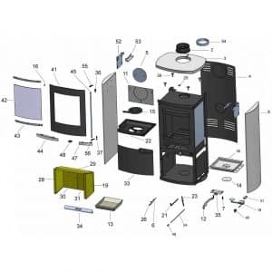 Oranier Reno D 4690 Seitenplatte rechts Pos. 19 - 2918239000