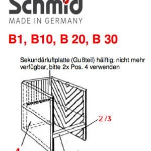 Schmid B1 B10 B20 B30 Riemchenstein 5 Ersatzteile 74/2000-1252