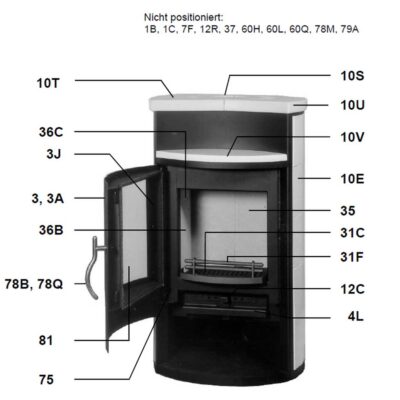 Olsberg Vega Türgriff komplett d=12x225 - Pos. 78Q - 23/1581.1573