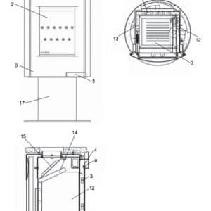 Wodtke Centro K120 A Glasscheibe / Kaminscheibe / Türglas Pos. 2 - 086651