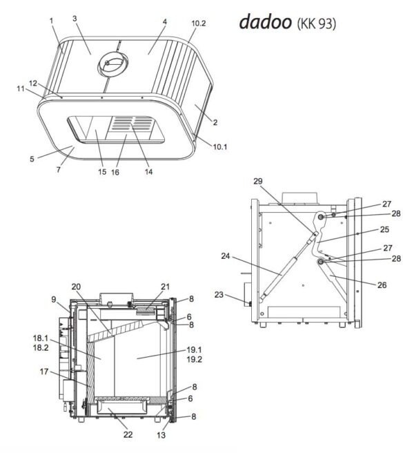 Wodtke Dadoo KK 93 Rückwandstein Pos. 17 - 099766