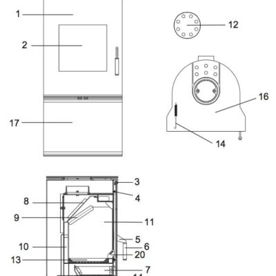 Wodtke Dandy KK 80 Rost Kaminrost Ofenrost Ersatzteile Pos. 13 - 099361