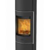 Fireplace PERONDI RLU Stahl schwarz 5 kW mit Glasabdeckung