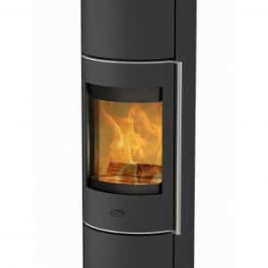 Fireplace PERONDI RLU Stahl schwarz 5 kW mit Glasabdeckung