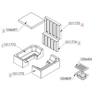 Spartherm Arte U-50h Bodensteine Bodensatz Komplett 1045283